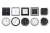 کالکشن وکتور ساعت های دیواری مدرن گرد و مربعی با صفحه های مشکی و سفید